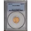 1914-D $2 1/2 MS62 PCGS. Satiny yellow-gold surfaces w 