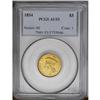 1854 $3 AU53 PCGS. The warm gold surfaces of this firs 