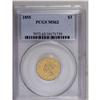 Image 3 : 1855 $3 MS62 PCGS. First year of the large reverse let 
