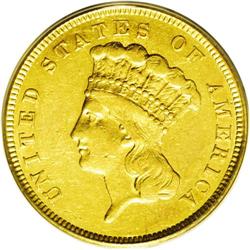 1860-S $3 XF40 PCGS.From The Derrick Snider Collection 