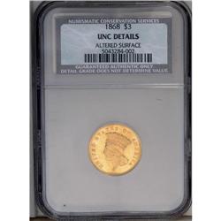 1868 $3 --Altered Surface--NCS. Uncirculated Details. T 