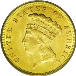 1871 $3 MS62 PCGS. Any Uncirculated three dollar piece 