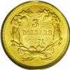 Image 2 : 1871 $3 MS62 PCGS. Any Uncirculated three dollar piece 