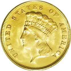 1878 $3 MS63 PCGS. The 2007 Guide Book describes the a 