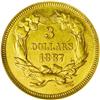 Image 2 : 1887 $3 AU58 NGC. This slider has ample bright luster, 