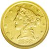 Image 1 : 1858-D $5 AU55 NGC.From The Wyoming Collection. 