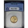 Image 1 : 1892-CC $5 AU55 ANACS. Choice with light wear on the h 
