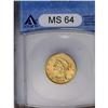 Image 3 : 1905-S $5 MS64 ANACS. Satiny apricot-gold surfaces dis 