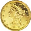 Image 1 : 1892 $5 PR62 Cameo PCGS. A rare coin from a recorded p 