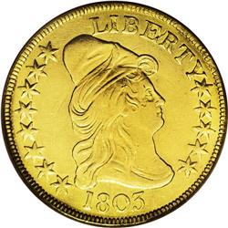 1803 $10 Small Stars Reverse--Damaged--NCS. AU50 Detai 