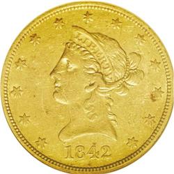 1842-O $10 AU53 NGC. The New Orleans Mint only struck 