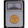 Image 1 : 1849 $10 AU58 NGC. Traces of highpoint friction do lit 