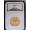Image 3 : 1893 $10 MS64 NGC. The bold strike and copper-hued, an 