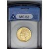 Image 1 : 1912 $10 MS62 ANACS. Rich lemon-yellow surfaces with o 