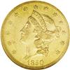 1850 $20 AU53 NGC. This early double eagle has light w 