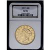 Image 1 : 1871-S $20 AU55 NGC. Crisply struck save for the right 