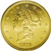 Image 1 : 1879-S $20 MS61 PCGS. Well struck with a bright, pleas 