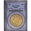 Image 3 : 1907 $20 MS65 PCGS. Smooth yellow-gold and olive field 