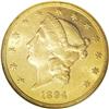 Image 1 : 1894 $20 MS61 Prooflike NGC. A moderately mirrored pea 
