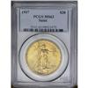 Image 1 : 1907 $20 Arabic Numerals MS63 PCGS. This satiny, straw 