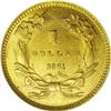 Image 2 : 1861 G$1 --Rotated Dies--MS61 NGC. This sharply struck 