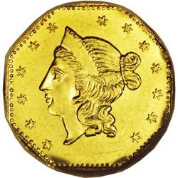 1853 $1 Liberty Octagonal 1 Dollar, BG-530, R.2, MS64 