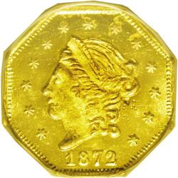 1872 50C Liberty Octagonal 50 Cents, BG-913, R.4, MS66 