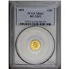 Image 3 : 1872 $1 Indian Round 1 Dollar, BG-1207, R.4, MS63 PCGS 