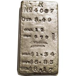 Conrad Wiegand Silver Ingot. ca. 1870 to 1885. A second 