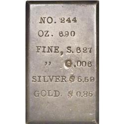 6.90 Ounce Silver Exhibition Ingot. This exhibition ing 