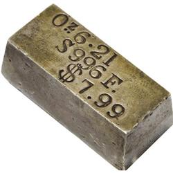 $7.99 Silver Ingot. Imprinted on the top only, with Oz 