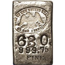 Undated San Francisco Silver Ingot. This smaller size i 