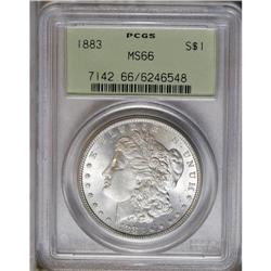 1883 S$1 MS66 PCGS. Light toning covers the obverse. 
