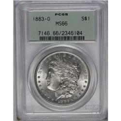 1883-O S$1 MS66 PCGS. Satiny with light red on the che 