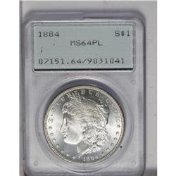 1884 S$1 MS 64 Prooflike PCGS. Glittering and reflecti 