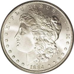 1884-CC S$1 MS67 PCGS. Superb quality with smooth and 