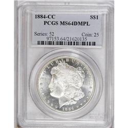 1884-CC S$1 MS64 Deep Mirror Prooflike PCGS. Frosty an 
