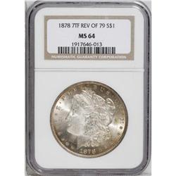 1878 7TF S$1 Reverse of 1879 MS64 NGC. A coin with gre 