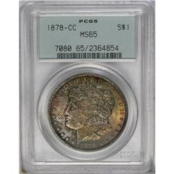 1878-CC S$1 MS65 PCGS. A lustrous Gem toned in red and 