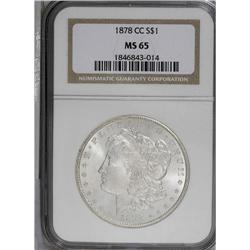 1878-CC S$1 MS65 NGC. A sharply struck and virtually b 
