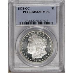 1878-CC S$1 MS63 Deep Mirror Prooflike PCGS. VAM-11. A 