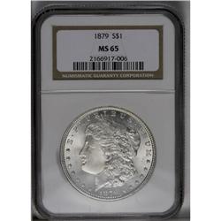1879 S$1 MS65 NGC. Well preserved, untoned, and boldly 
