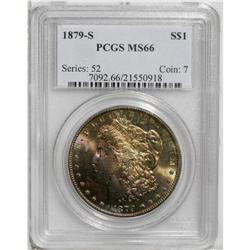 1879-S S$1 MS66 PCGS. Pale champagne peripheral toning 