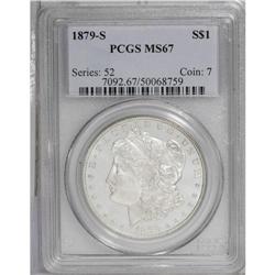 1879-S S$1 MS67 PCGS. The reverse may not be prooflike 
