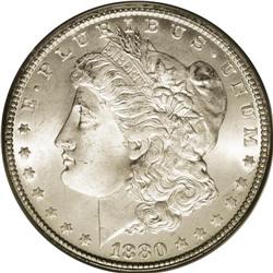 1880-CC S$1 MS66 PCGS. VAM-10. 8/7 Dash and Doubled 8. 