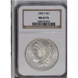 1880-S S$1 MS67 Prooflike NGC. A flashy coin with mode 