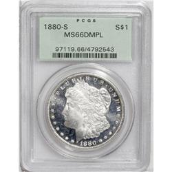 1880-S S$1 MS66 Deep Mirror Prooflike PCGS. The device 