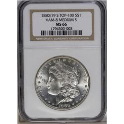 1880/79-S S$1 MS66 NGC. VAM-8, Medium S. Characteristi 
