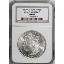 1880-S S$1 8 Over 7 MS66 NGC. VAM-8 