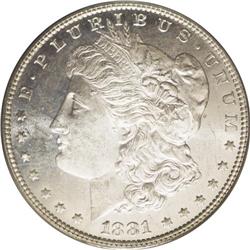 1881 S$1 MS64 Deep Mirror Prooflike PCGS. Ex: Jack Lee 